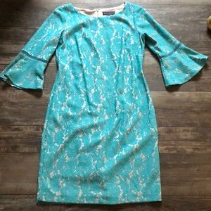 Beautiful teal lace cocktail dress